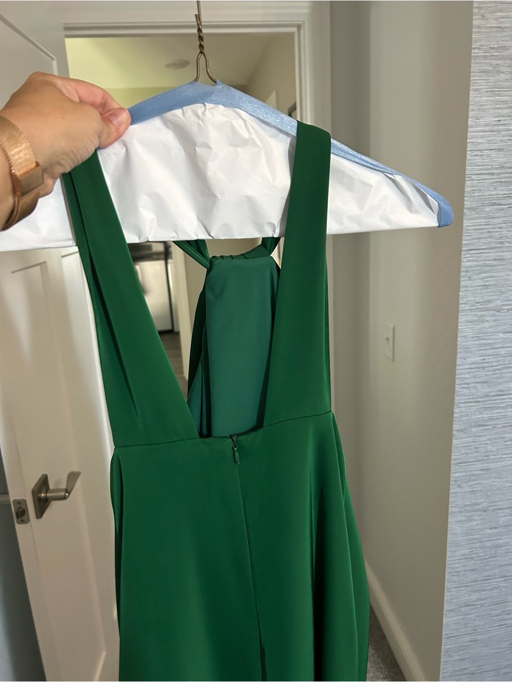 Banana Republic Emerald Green Long, flowy gown size 10 - Picture 3 of 5